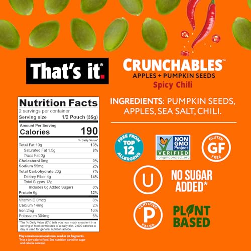 Apple + Spicy Chili Plant Based Protein Crunchy Snack Mix, 4 Packs x 2.5 oz G51172