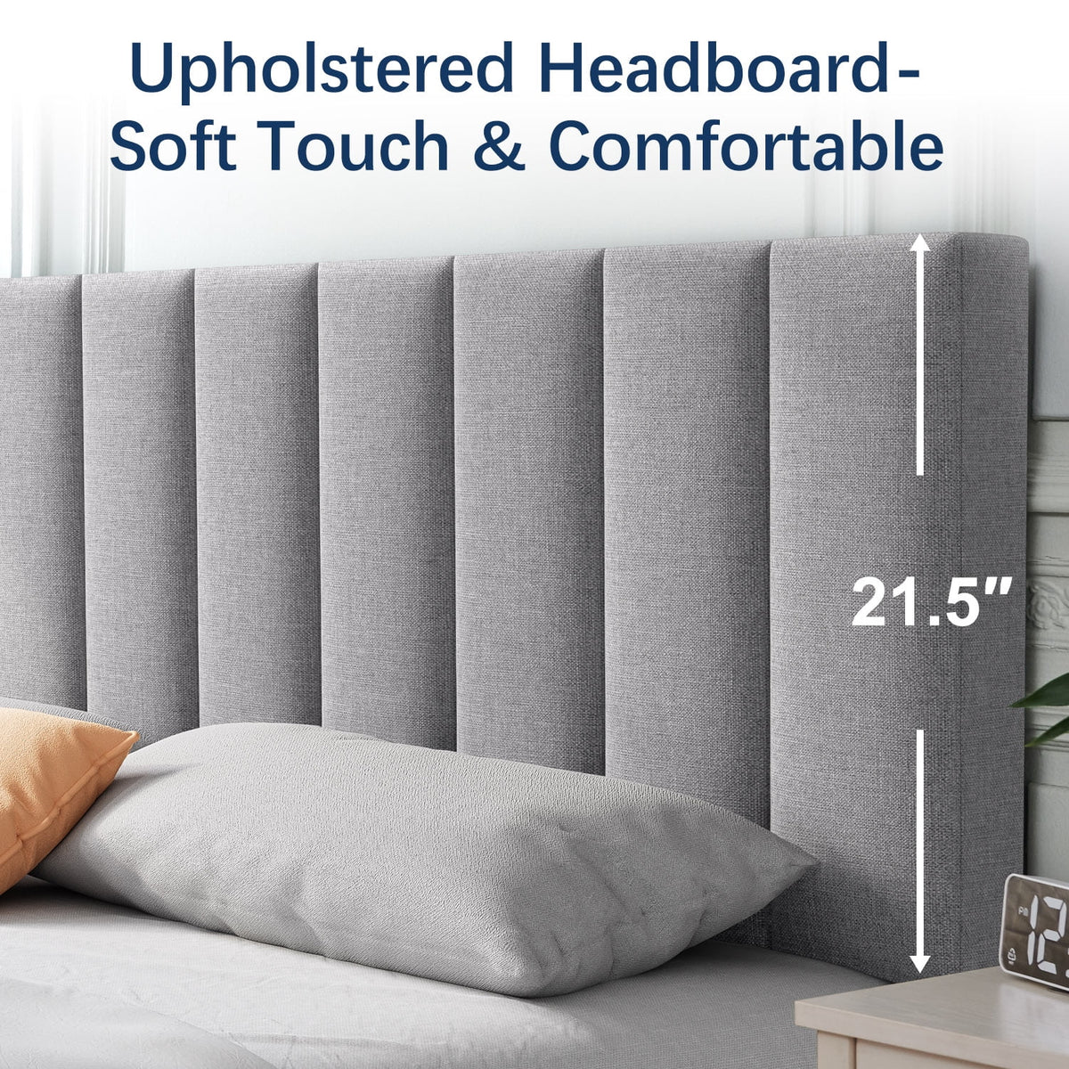 Queen Upholstered Platform Bed Frame with Headboard P89390