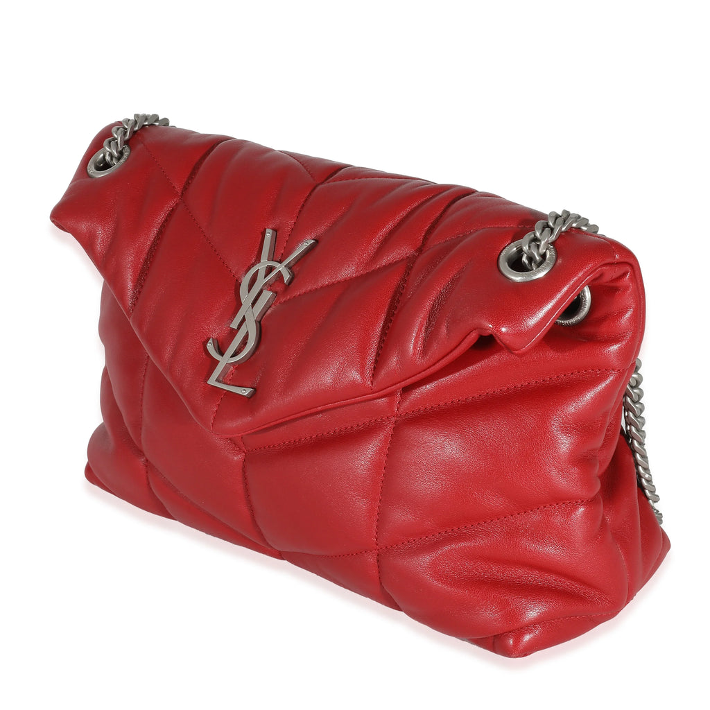 Red Quilted Lambskin Small Puffer Q2437