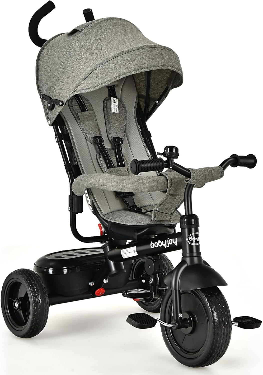 4-in-1 Toddler Tricycle with Push Handle and Canopy R212