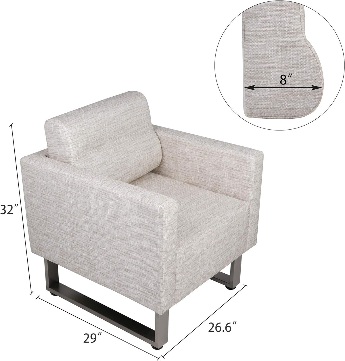White PU Leather Club Sofa Set Of 2 R9605
