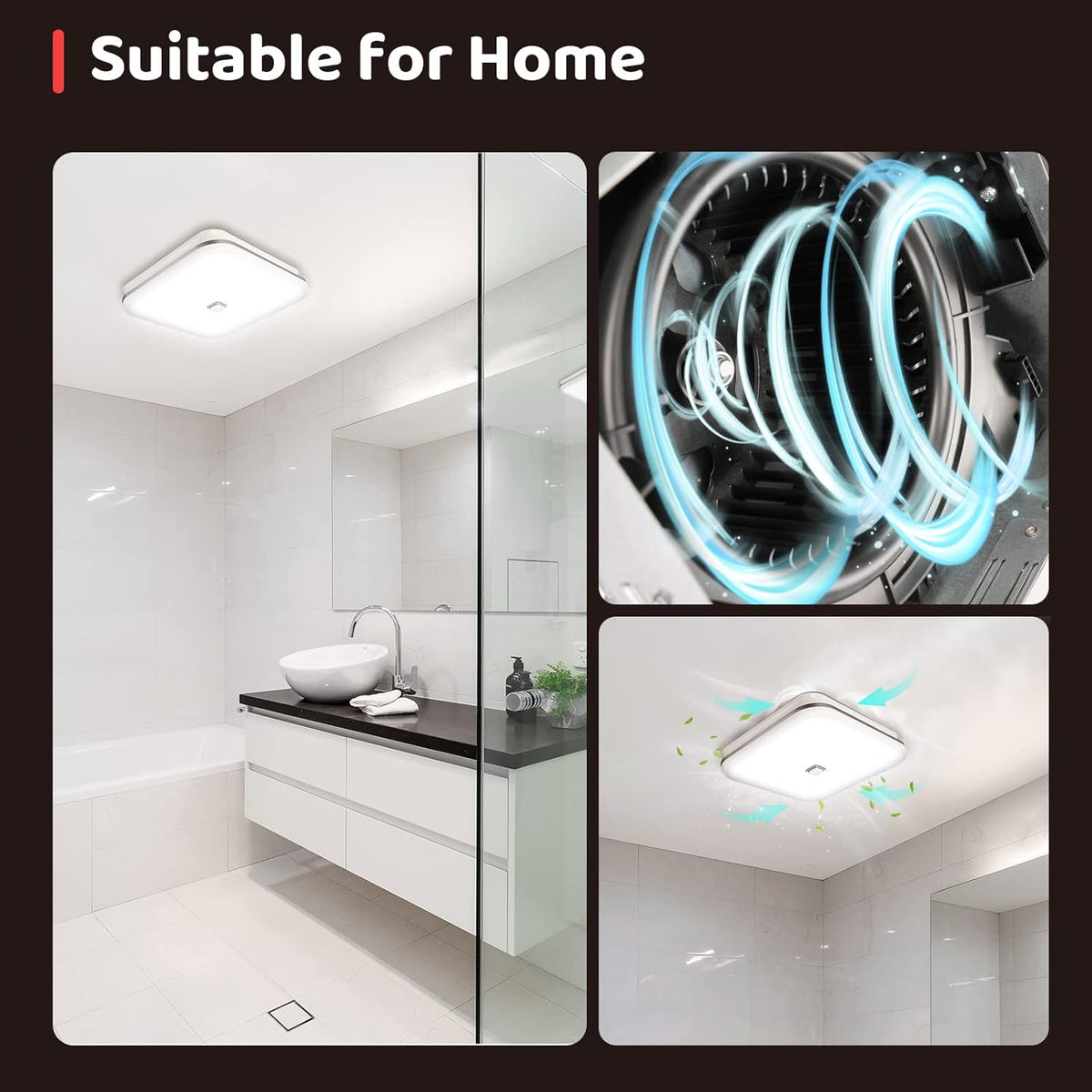 White 12W Bathroom Exhaust Fan with Light, 100 CFM, 1.6 Sones Q710431