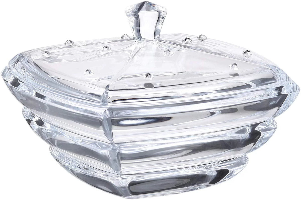 7" Crystal Bowl with Lid C636