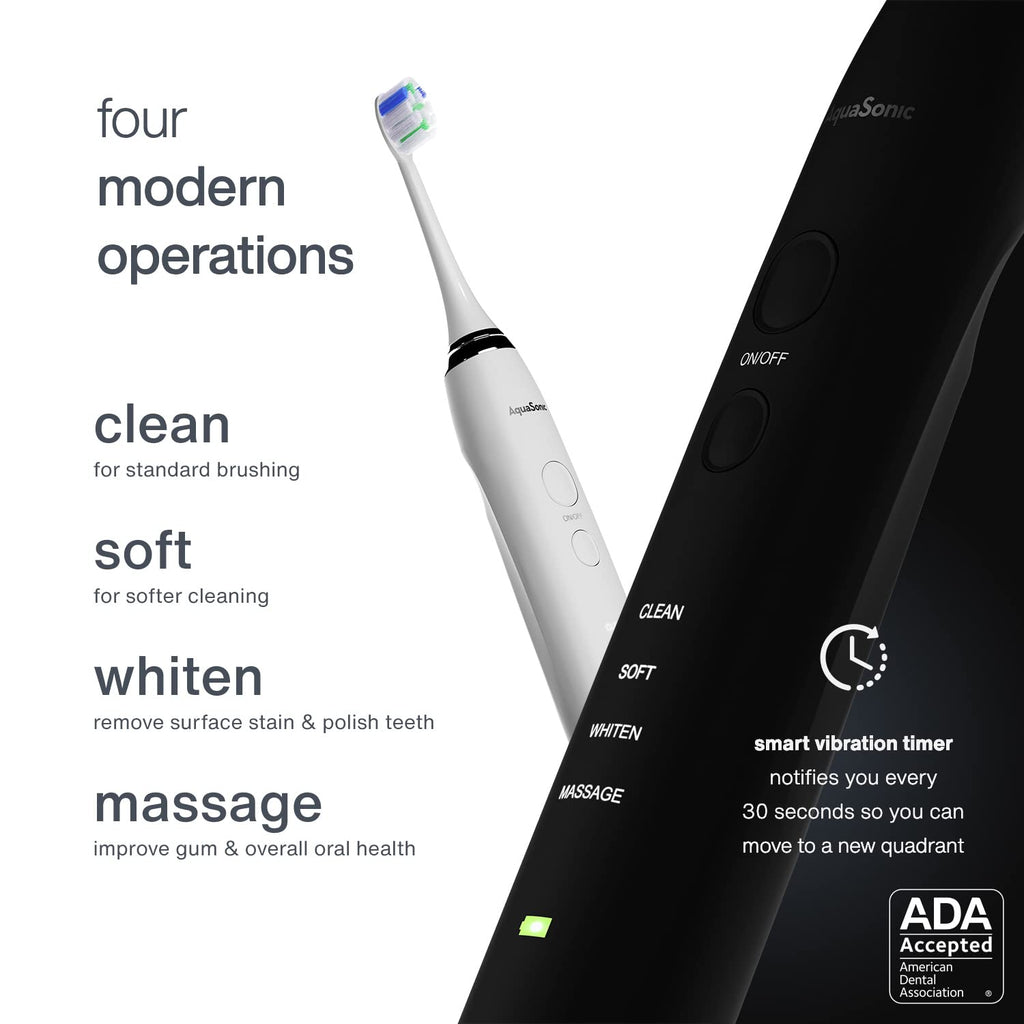 Electric Smart Toothbrush with 4 Modes, UV Sanitizing Base, 10 Brush Heads, 2 Travel Cases, Pack of 2 H85157