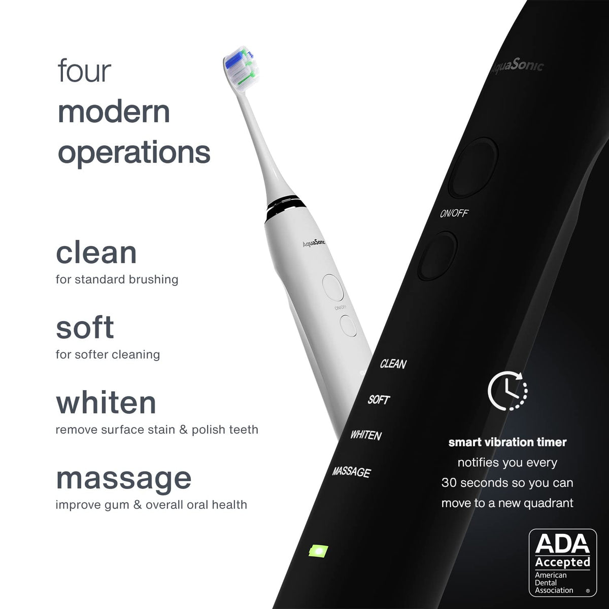Electric Smart Toothbrush with 4 Modes, UV Sanitizing Base, 10 Brush Heads, 2 Travel Cases, Pack of 2 H85157