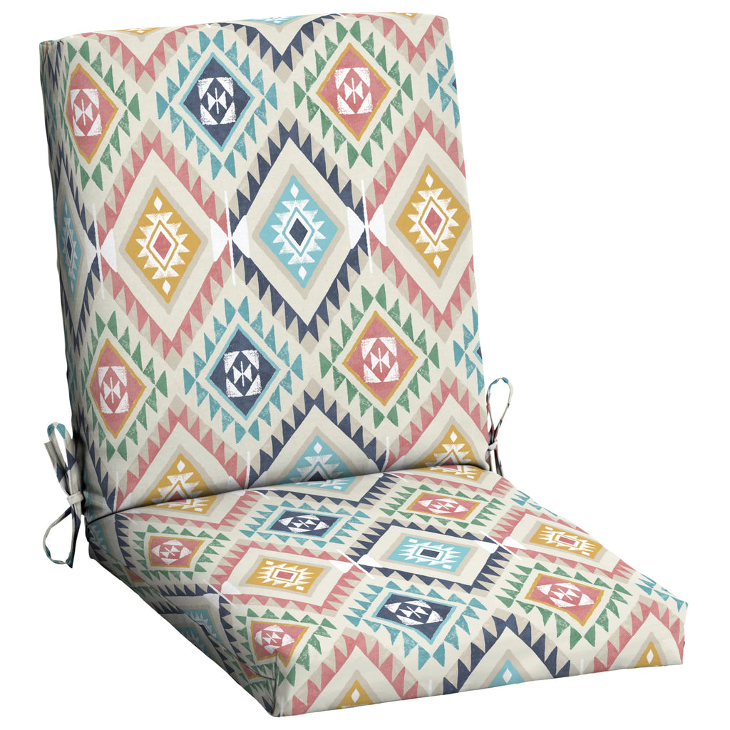 Blue Geo Rectangle Outdoor Chair Cushion 1 Piece M1269