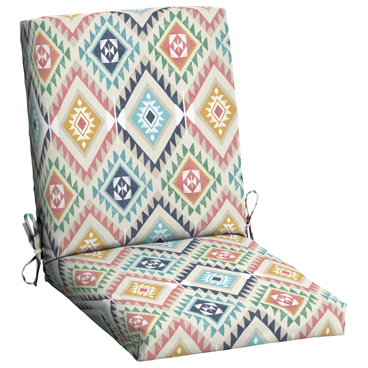 Blue Geo Rectangle Outdoor Chair Cushion 1 Piece M1269