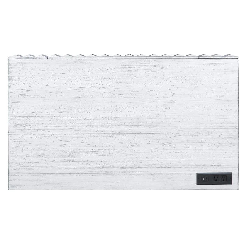 White Wood Writing Desk with USB Port Y864