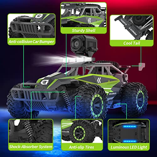 1:16 Scale Remote Control Car with 1080P HD Camera and LED Lights O2423