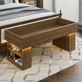 Walnut Wooden Pet Bed with 2 Cushions and Led Light G194780
