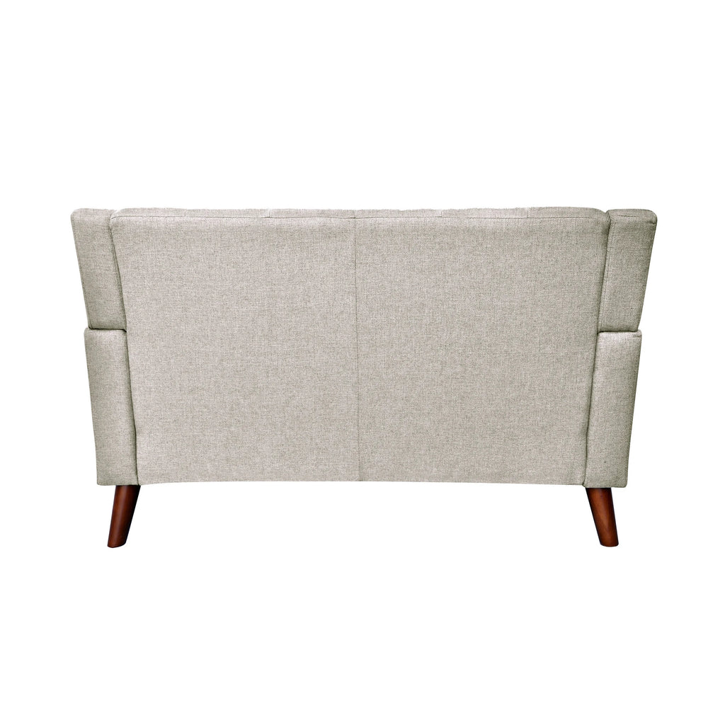 Beige Fabric Tufted Loveseat B411