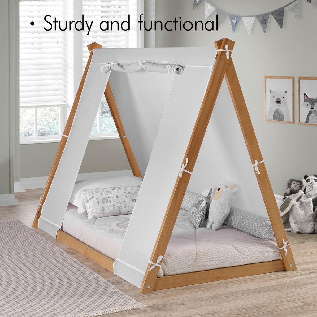 Twin Floor Bed with Natural Frame T60752