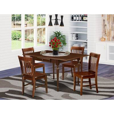 Mahogany Solid Wood Drop Leaf Dining Set X582