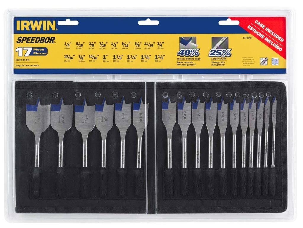 17-Piece Spade Bit Set with Storage Case X892350