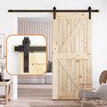 6FT Sliding Barn Door Hardware Kit Black F476