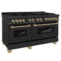 60 Dual Fuel Range in Black Stainless Steel H1050