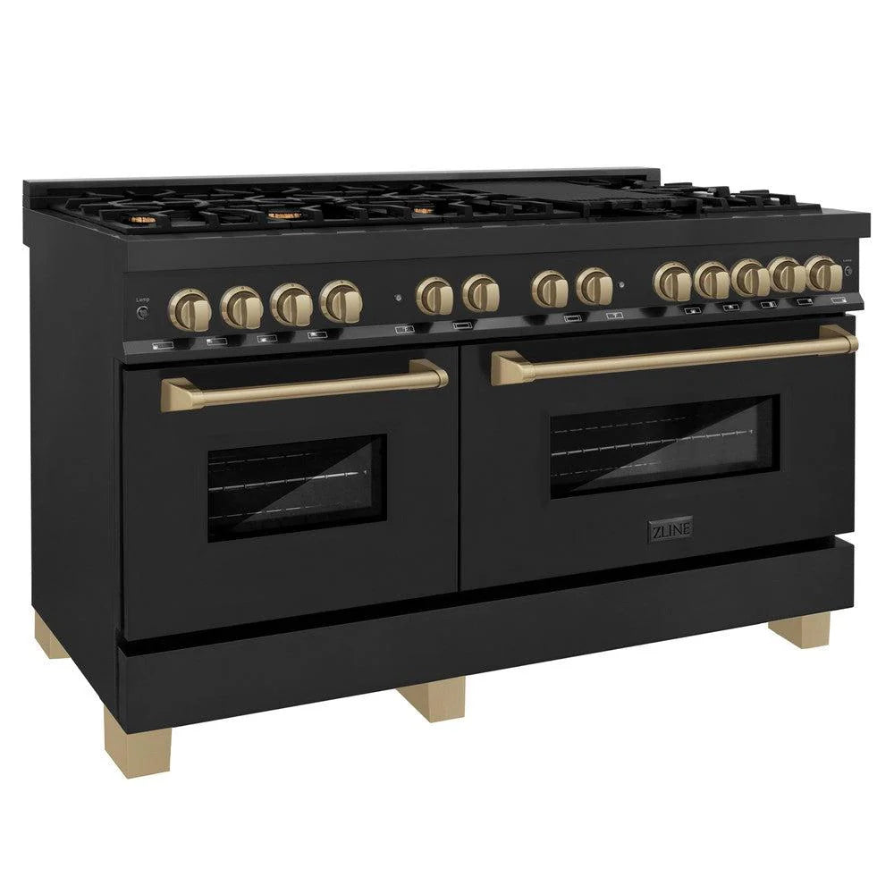 60 Dual Fuel Range in Black Stainless Steel H1050