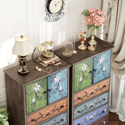 50'' Tall 4 Drawer 2 Door Wood Dresser K1546