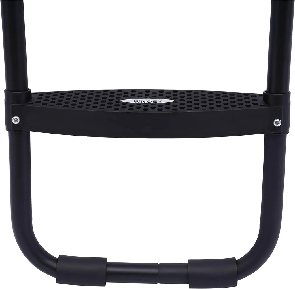 Black Trampoline Ladder 3 Wide with Anti-Slip Steps Steel 14X42in J62880