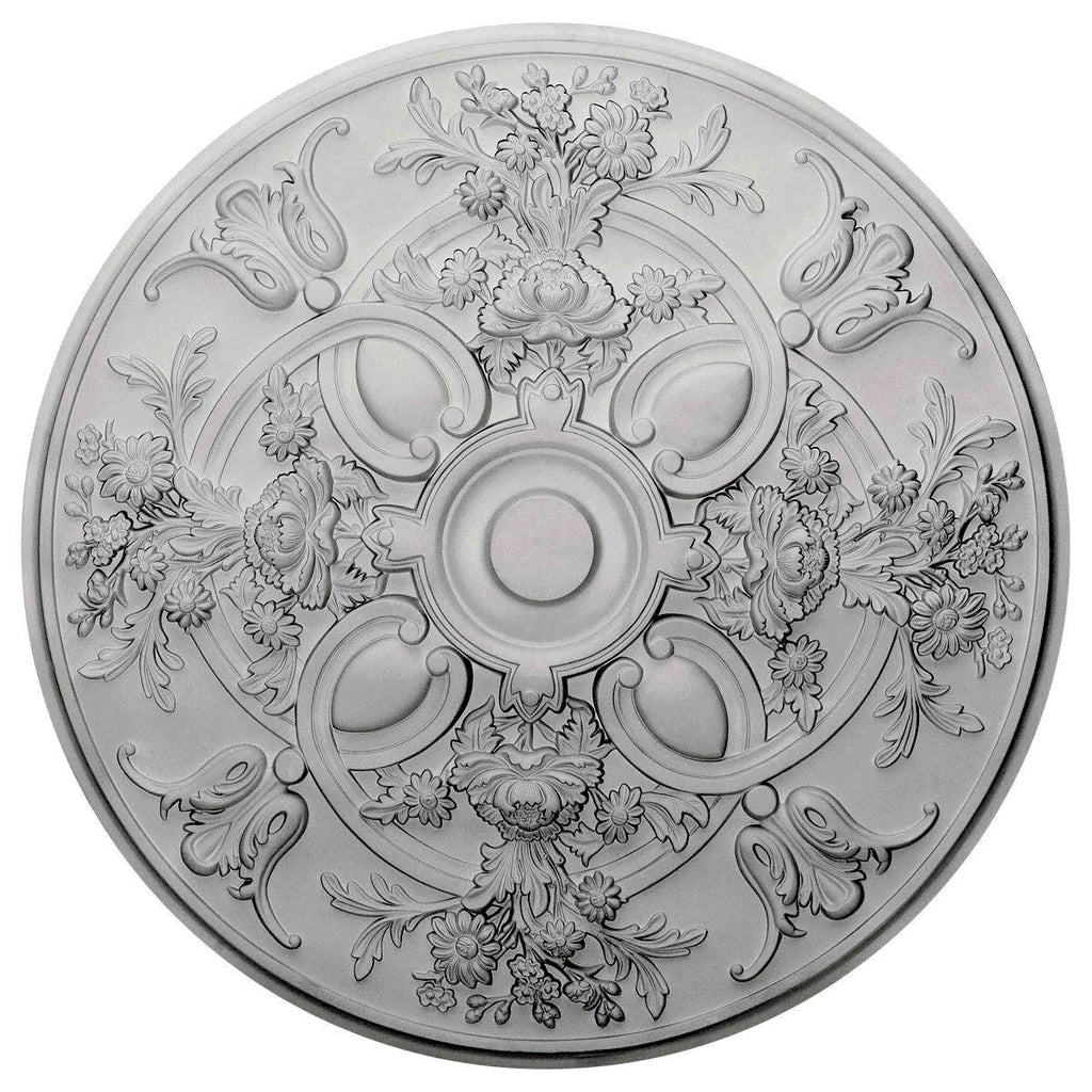 31 1/4x22OD x 2 1/4x22P Hand-Painted Platinum Ceiling Medallion L9985