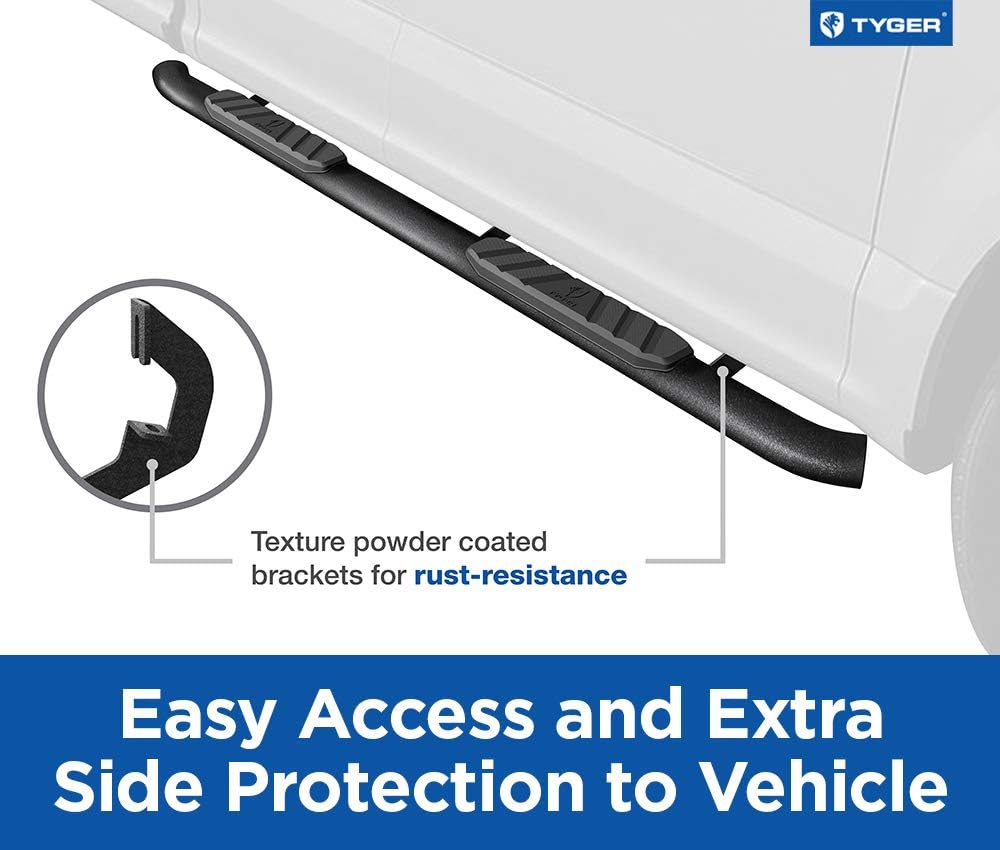 Textured Black 3.5 inch Running Boards Side Step Nerf Bars O52778