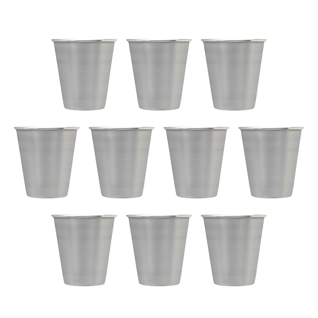 2.5 oz Set of 10 Stainless Steel Shot Glasses C435
