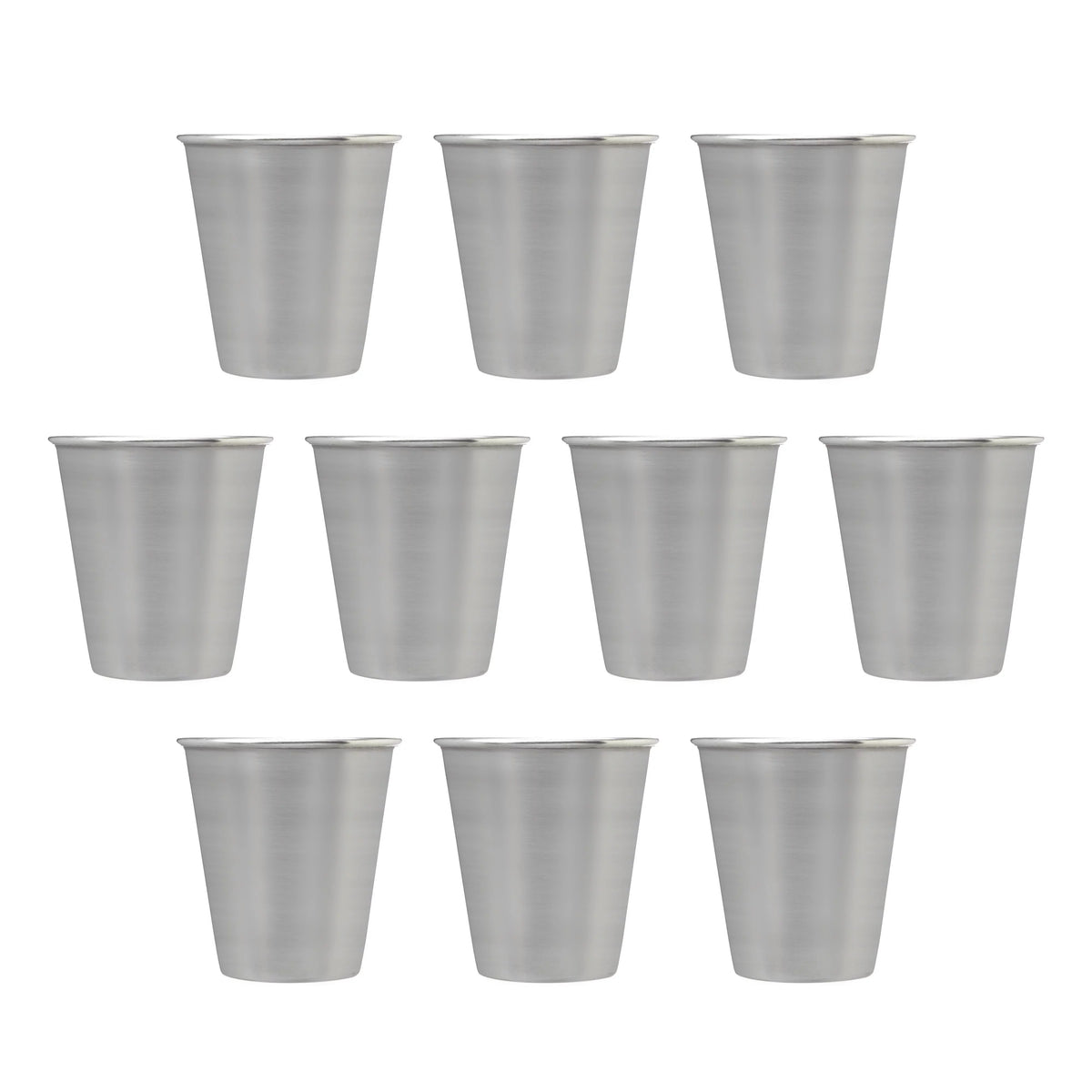 2.5 oz Set of 10 Stainless Steel Shot Glasses C435