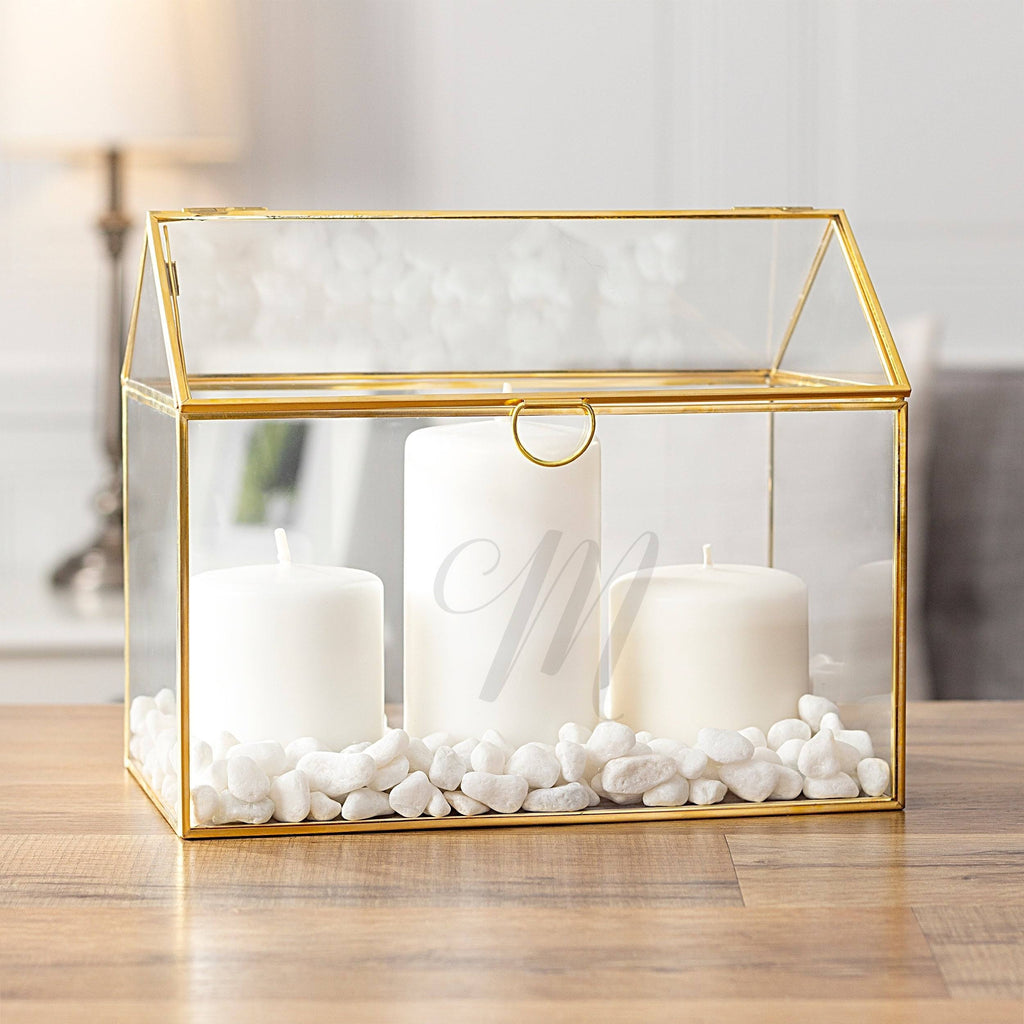 Gold Wedding Glass Terrarium Card Holder A528408