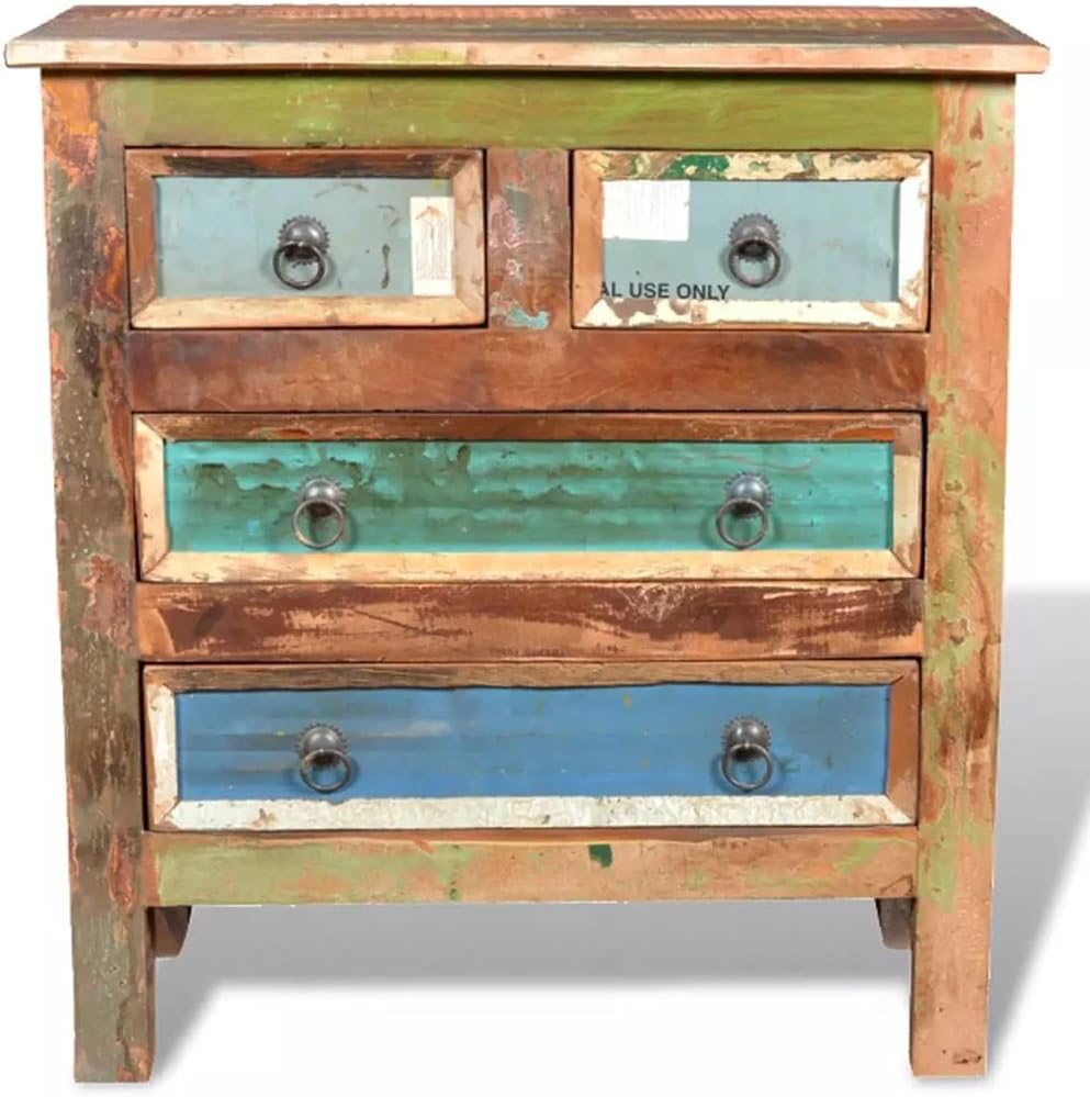 Solid Reclaimed Wood Cabinet 4 Drawers Sideboard Z2992