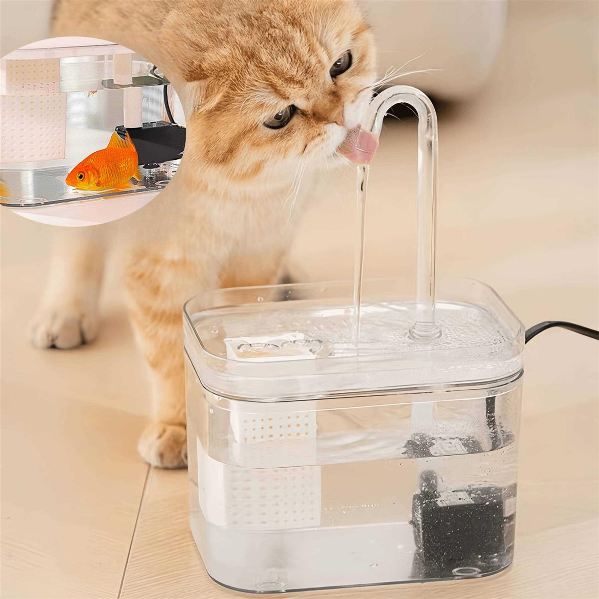 Pet Water Fountain 50oz 1.5L Automatic Water Dispenser with Filters Y58699