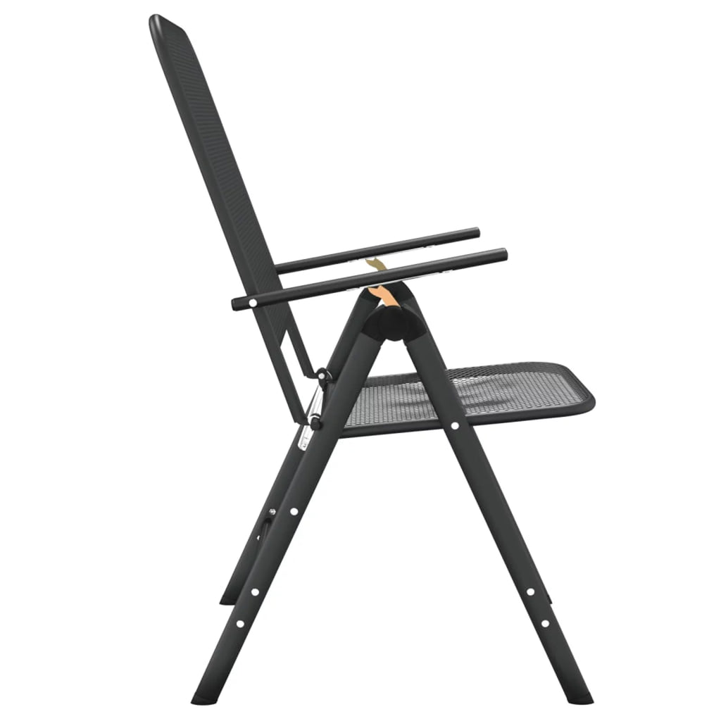 Folding Patio Chairs 2 pcs Metal Mesh Anthracite B3213