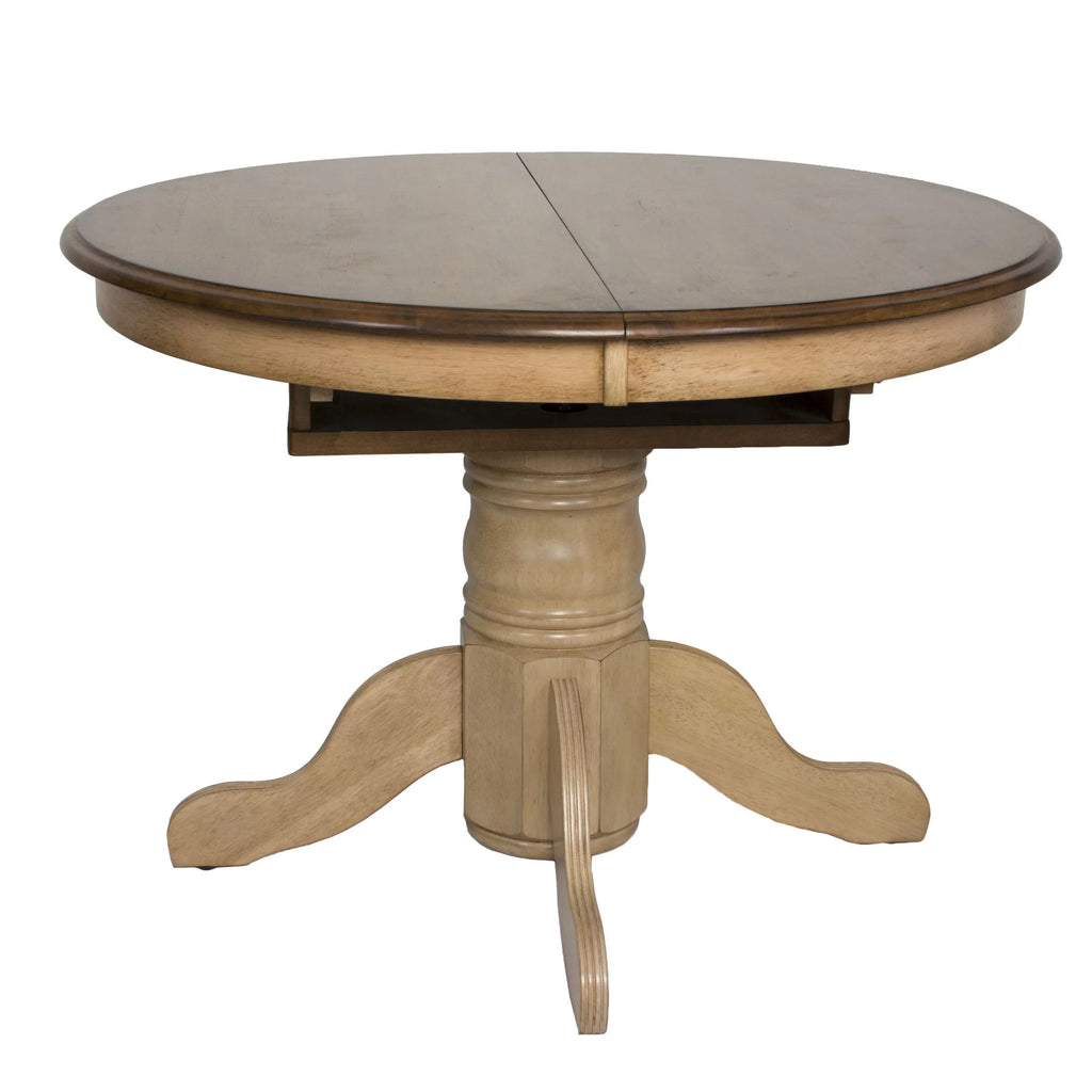 42" Round Extendable Wood Dining Table O2746
