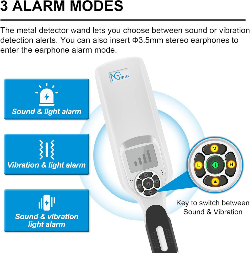 Handheld Security Metal Detector Wand, Pack of 2 M8857