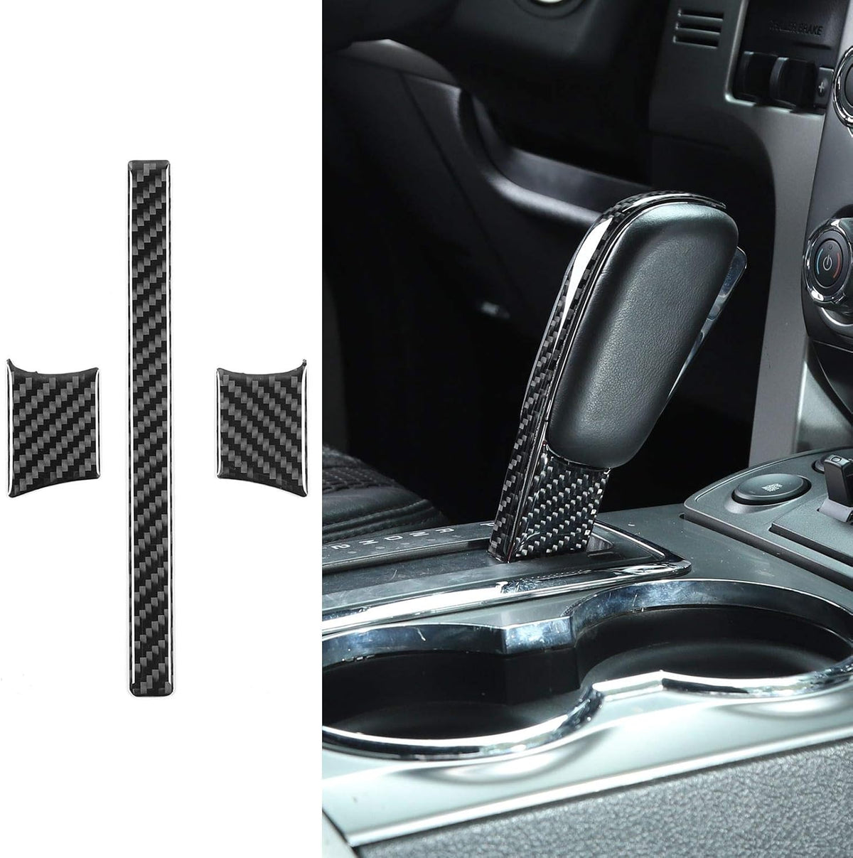 Carbon Fiber Gear Shift Knob Cover Trim Sticker V976