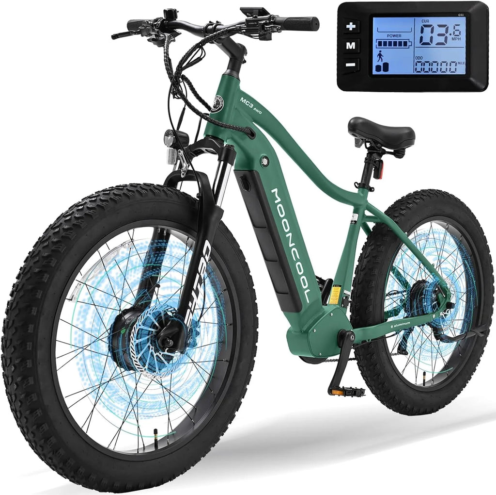 48V 1000W Dual Motors 26 x 4 Fat Tire 7-Speed Electric Mountain Bike N62533