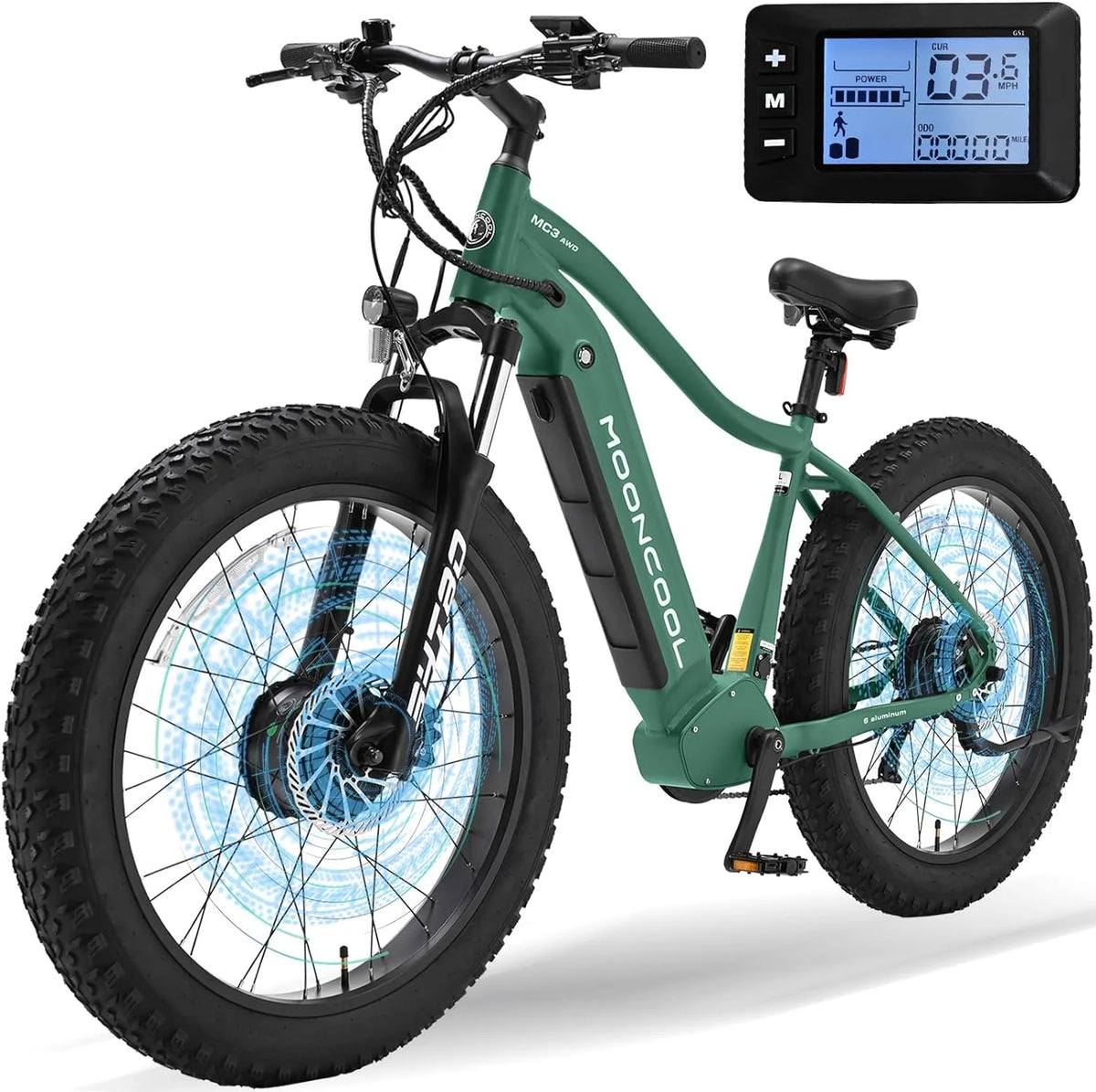 48V 1000W Dual Motors 26 x 4 Fat Tire 7-Speed Electric Mountain Bike N62533