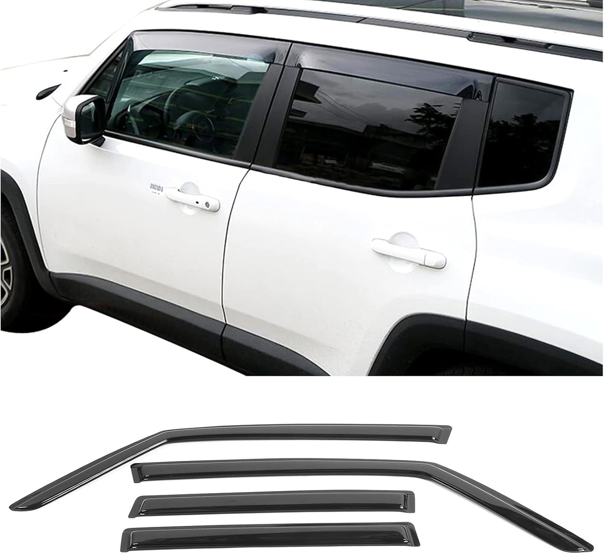 Slim Tinted Acrylic Wind Sun Rain Guard Pack of 2 X924232