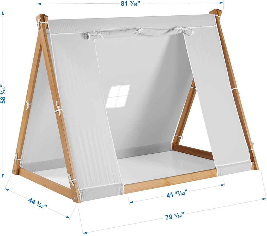 Twin Floor Bed with Natural Frame T60752