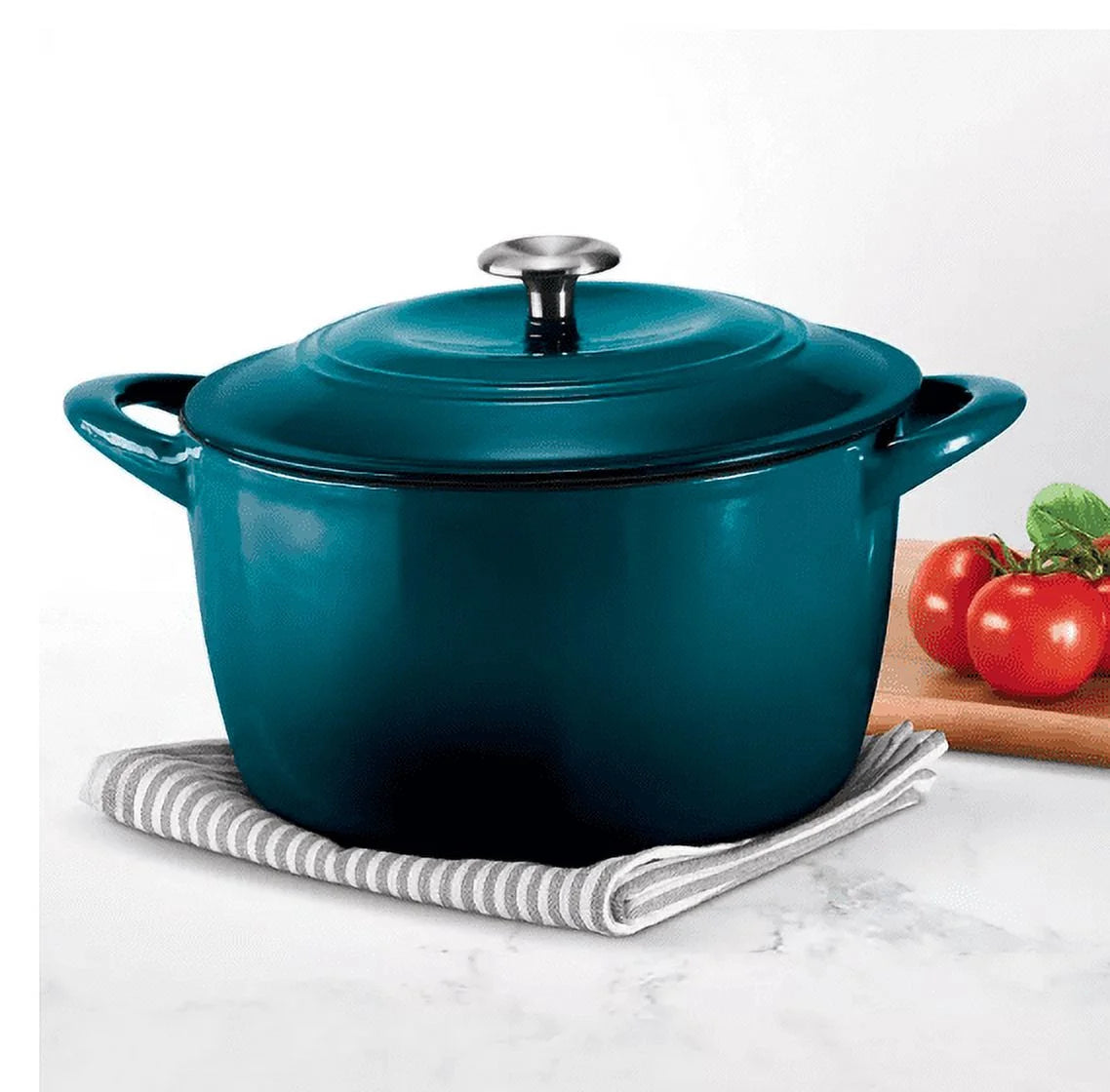 Enameled Cast Iron 7-Quart Covered Round Dutch Oven Y98768