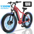 48V 1000W Dual Motors 26 x 4 Fat Tire 7-Speed Electric Mountain Bike N62533