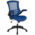 Blue Mesh Swivel Ergonomic Task Office Chair with Flip-Up Arms B984