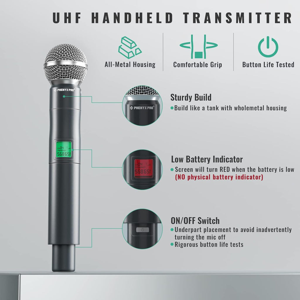 4-Channel UHF Wireless Handheld Dynamic Microphone System Y283699