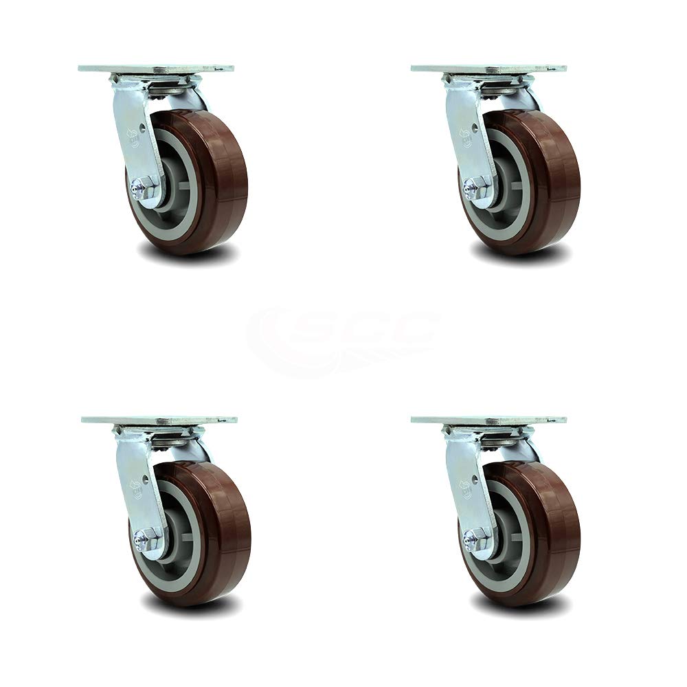 Heavy Duty Swivel Caster, Non-Marking Polyurethane Wheel, 8 Size Pack of 2 V792