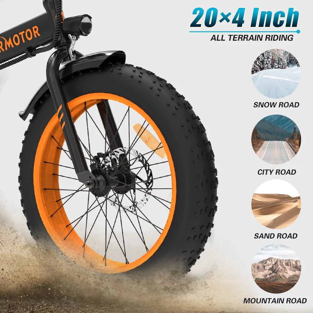 Folding Electric Bike 20 inch Fat Tire 500W 36V 13AH C173