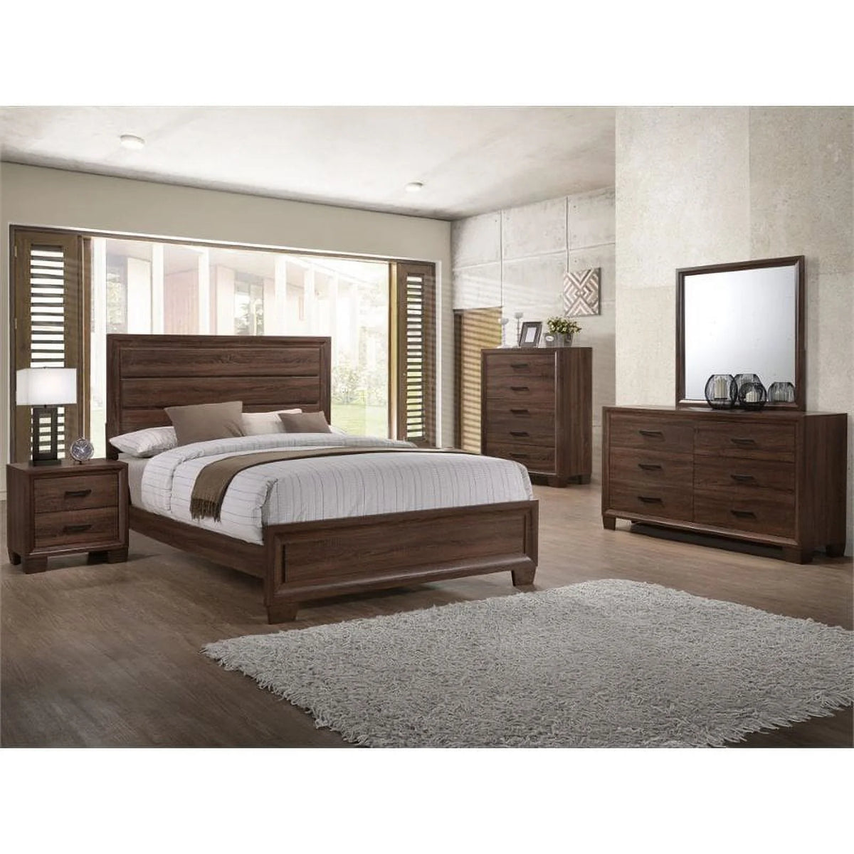 Medium Warm Brown Bedroom Set N33229