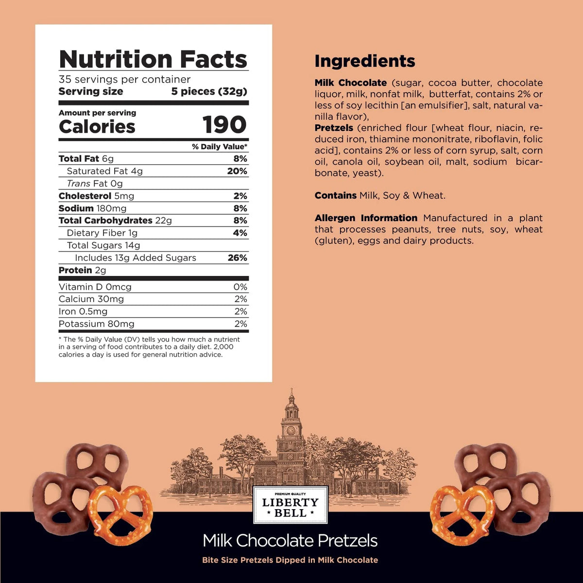 Milk Chocolate Covered Mini Pretzels, 40 Ounce N6387