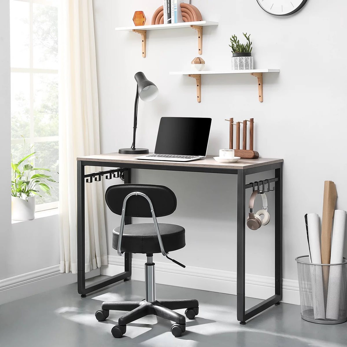 Computer Desk with 8 Hooks, 39.4" L790087