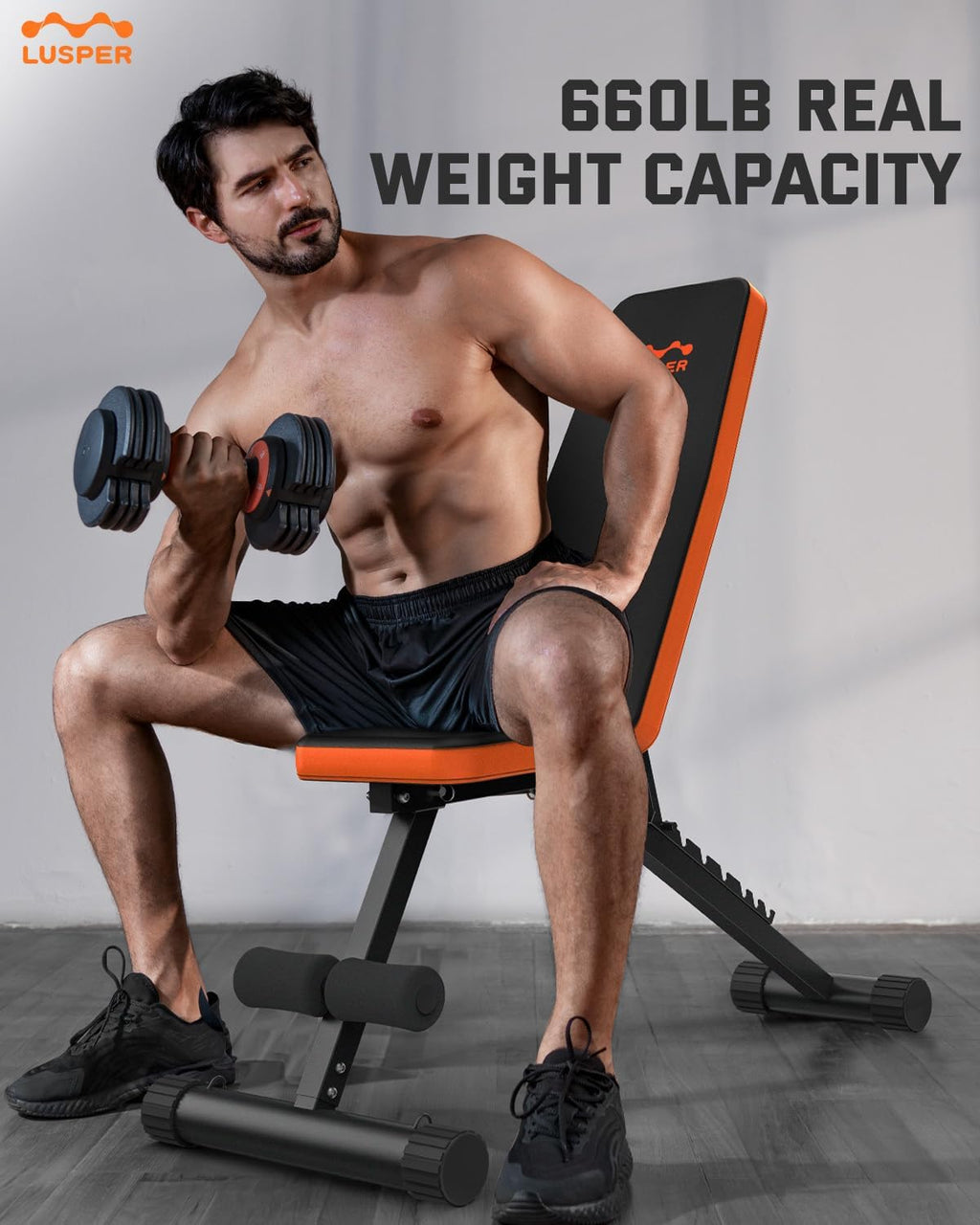 Weight Bench & Adjustable Dumbbells Set, 44LB Free Weights with Connector U58836