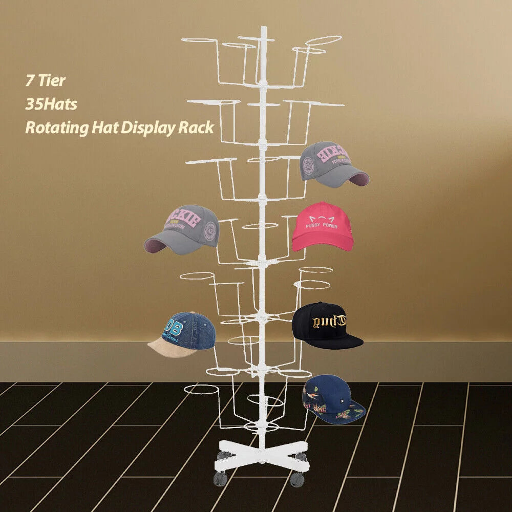 Adjustable Rotating 7 Tier Hat Display Rack J59117