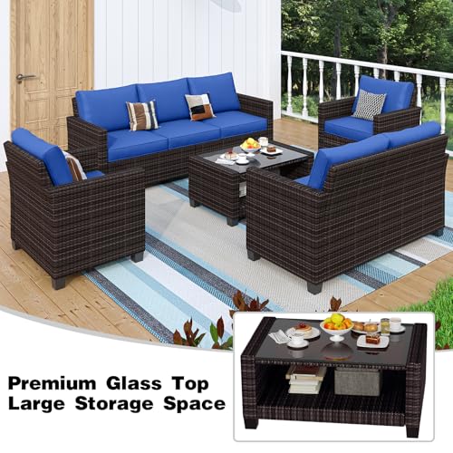 5-Piece PE Rattan Sectional Sofa Set with Storage Table I2459